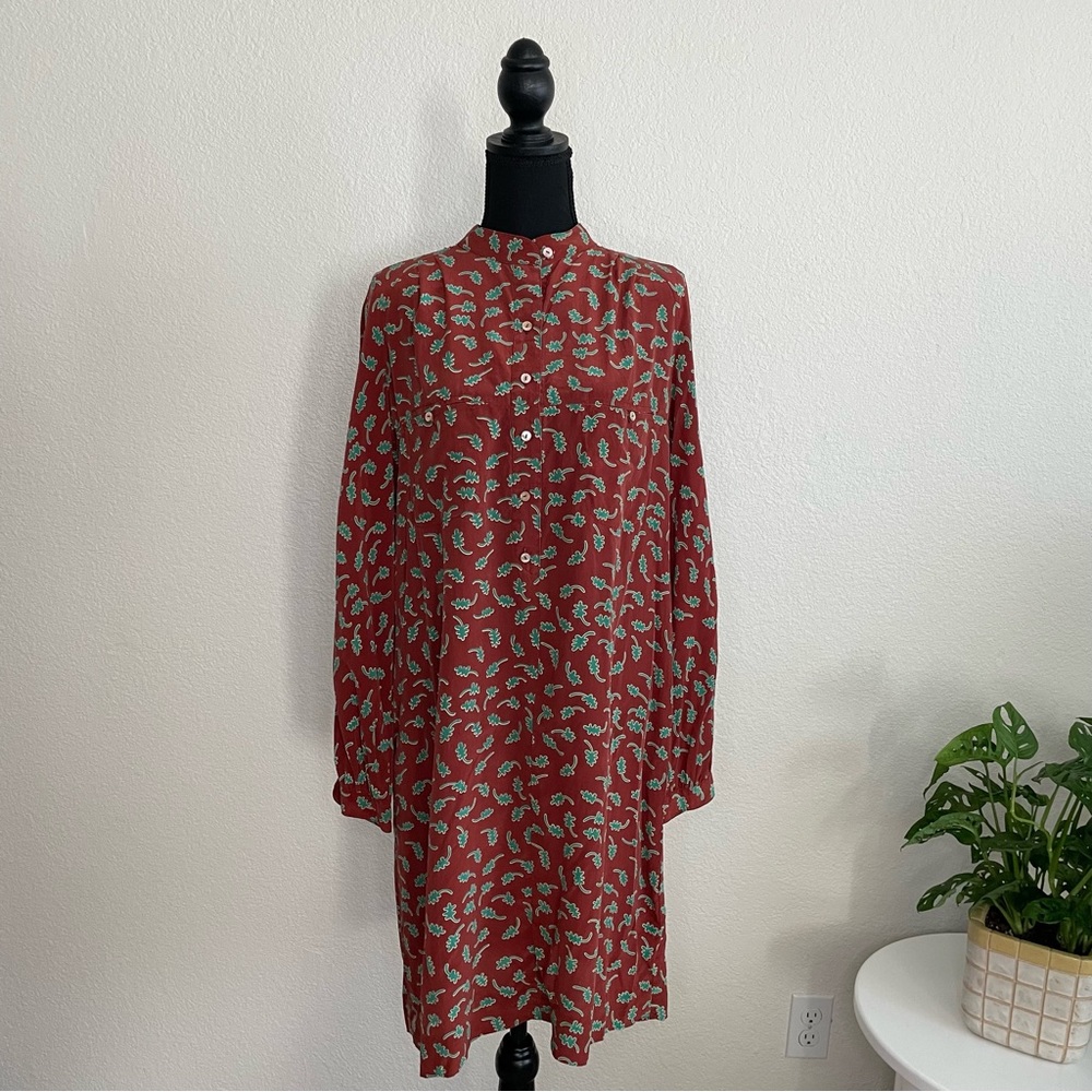 Saks Fifth Avenue Burgundy Silk Tunic Dress